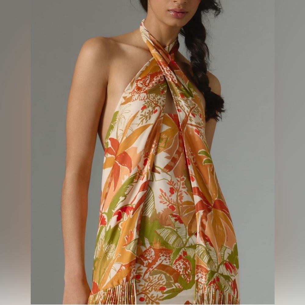 Farm Rio Leopard Forest Sand Dress- Medium New with Tags